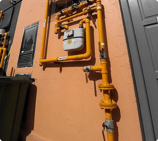 New gas pipework and meter installed on a Logan home