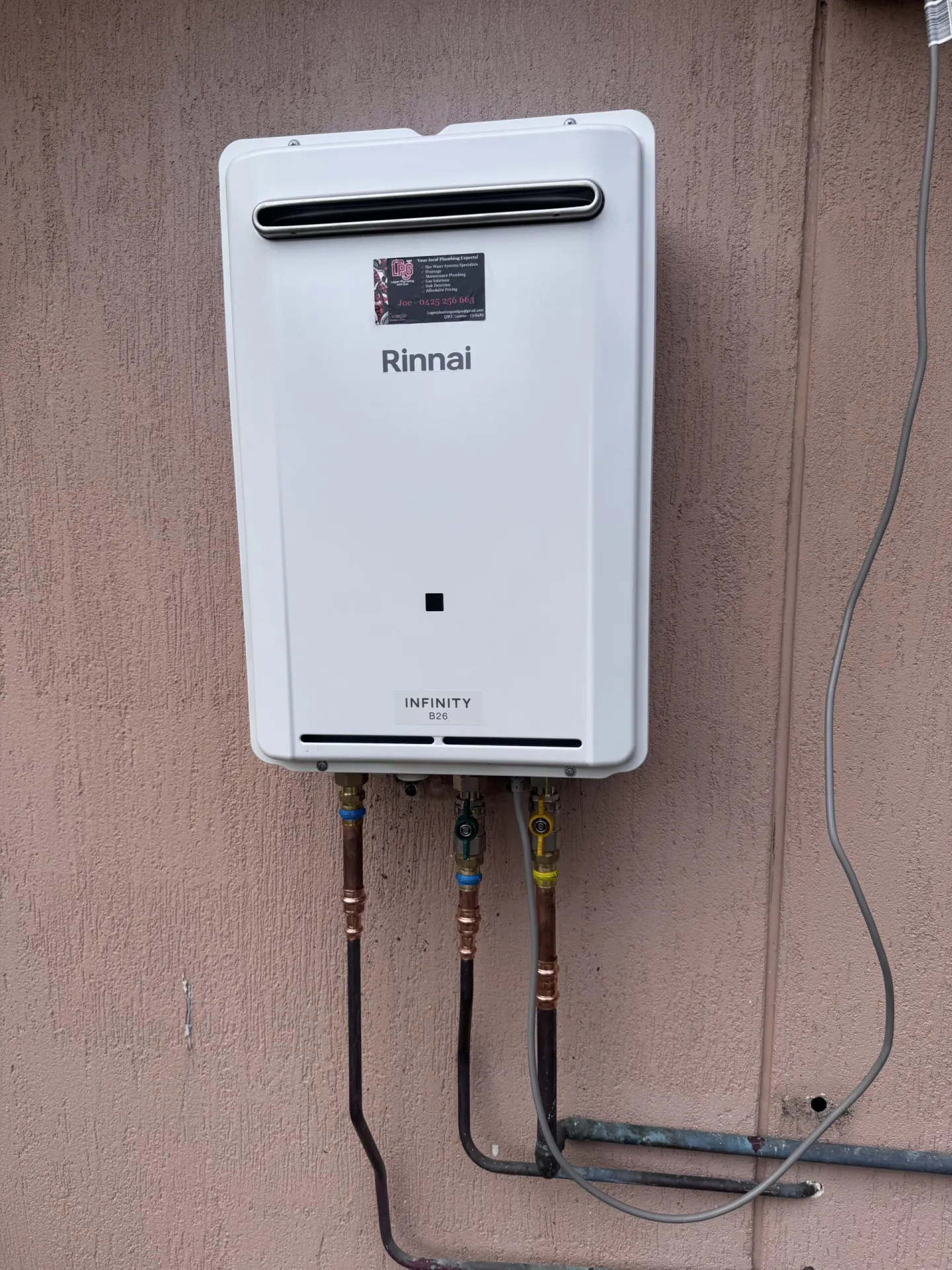 Gas continuous flow hot water system installed in Logan