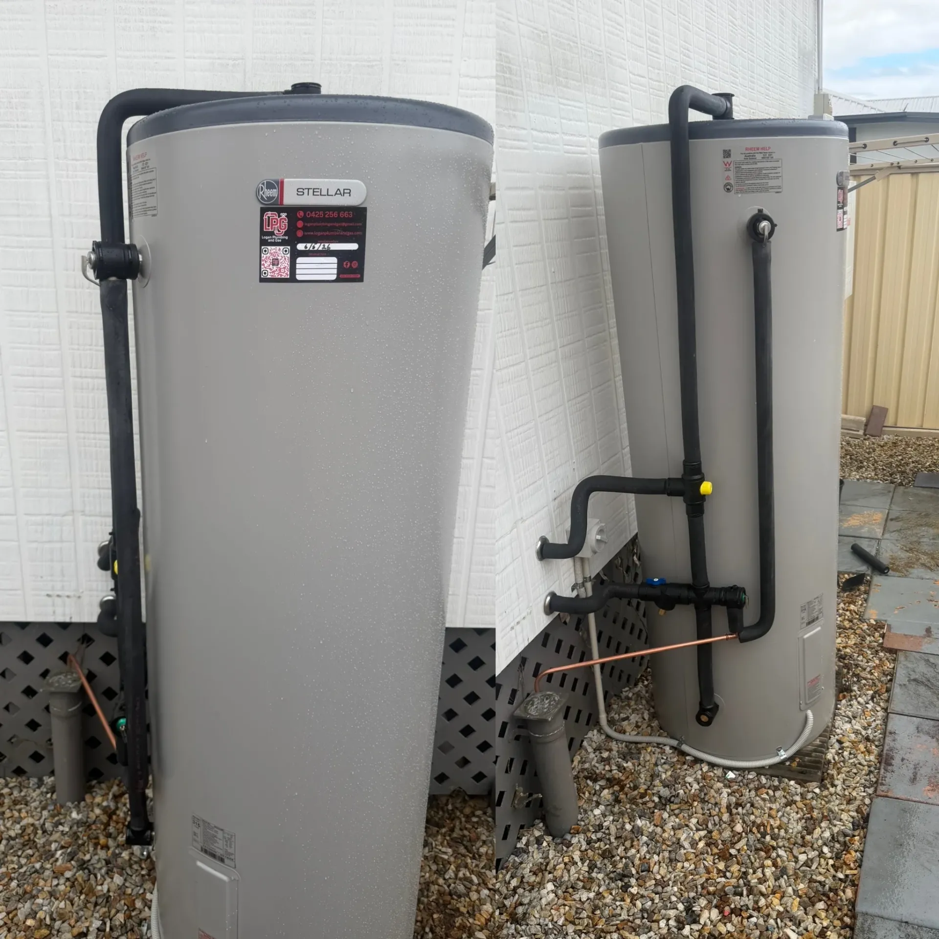 Rheem hot water systems installed at a Logan home